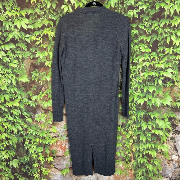 ANN TAYLOR Longline Gray Faux Fur Alpaca/Wool Blend Cardigan Duster, S - Picture 4 of 9